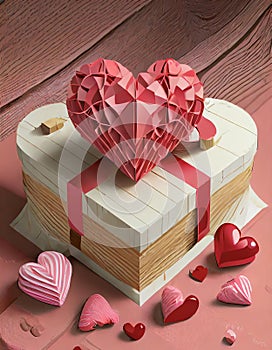 Valentines Background, Heart wood, Valentine day love