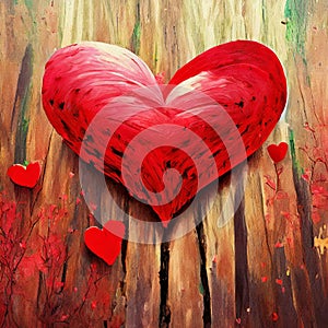 Valentines Background, Heart wood, Valentine day love