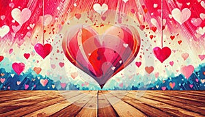 Valentines Background, Heart wood, Valentine day love