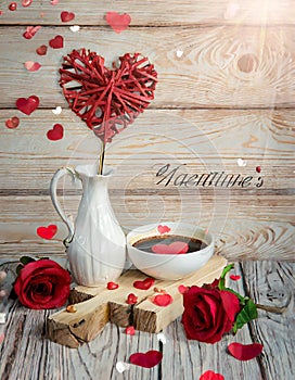 Valentines Background, Heart wood, Valentine day love