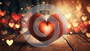 Valentines Background, Heart wood, Valentine day love