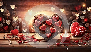 Valentines Background, Heart wood, Valentine day love