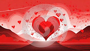 Valentines Background, Heart on wood, valentine day love concept