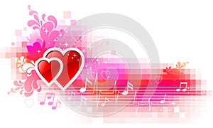 Valentines background with hearts