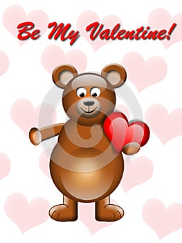 Valentines bear with heart