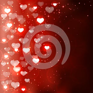 Valentines blurry hearts