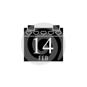 Valentines calendar solid icon, valentines day