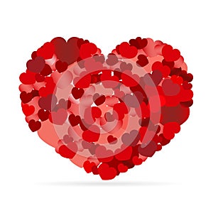 Valentines composition of the hearts. Vector illustration.