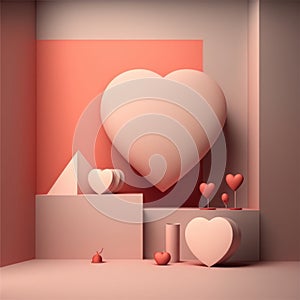 Valentines Day ArtisticMinimalism for a Beautiful background (generative AI) photo