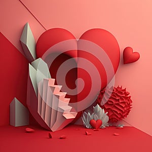 Valentines Day ArtisticMinimalism for a Beautiful background (generative AI) photo