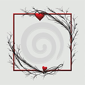 Valentines Day ArtisticMinimalism for a Beautiful border design (generative AI) photo