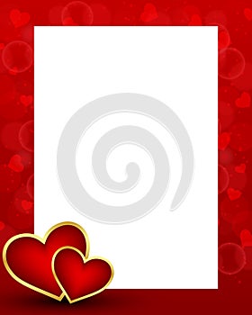 Valentines day background with card