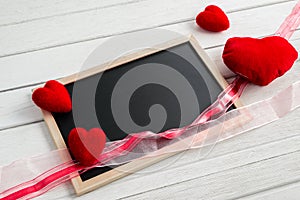 Valentines Day background with chalkboard and heart shape