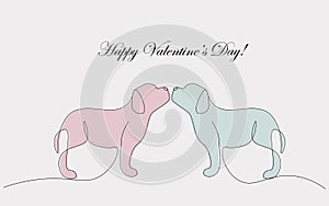 Valentines day background with cute puppy love design vector illustration