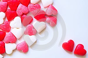 Valentines Day background with Fabric valentine heart on grunge