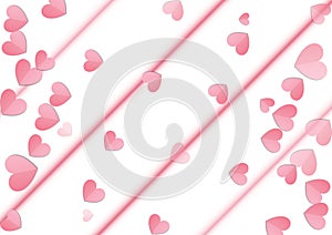 Valentines day background with Heart, abstract vector modern overlap layer pink and white color space concept background, Vector