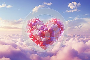 Valentines day background with heart pattern, gift boxes, balloons, Gift Cards and Love party - Ai Generated