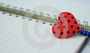Valentines day background with heart shape of pencil