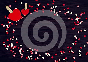 Valentines Day background with hearts