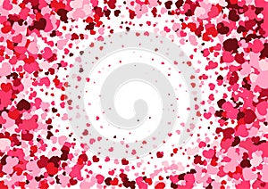 Valentines Day background with hearts border