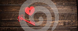 Valentines day background. Key of my heart concept. Vintage card