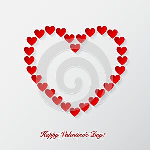 Valentines day background with paper hearts.