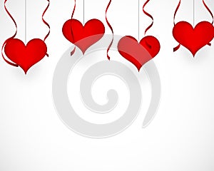 Valentines day background with red decorations.