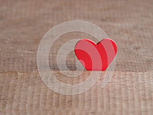 Valentines day background with red heart on wood floor. Love and Valentine concept. Happy Valentine's day