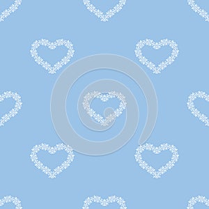 Valentines day background. Seamless pattern with lace hearts