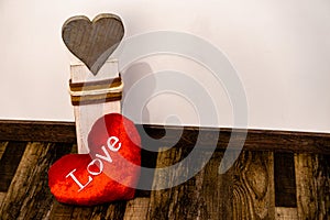 Valentines Day background with two hearts Landscape