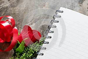 Valentines day background. Valentine hearts with open blank note