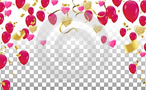 Valentines day. banner template background Colorful Balloons. With Colorful Balloons Party & Sale Design Happy Luxury