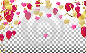 Valentines day. banner template background Colorful Balloons. With Colorful Balloons Party & Sale Design Happy Luxury