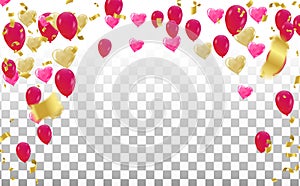 Valentines day. banner template background Colorful Balloons. With Colorful Balloons Party & Sale Design Happy Luxury