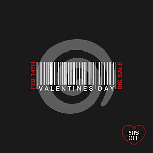 Valentines Day Bar Code Logo Background