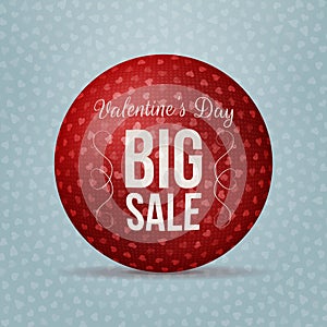 Valentines Day Big Sale red realistic vector Ball