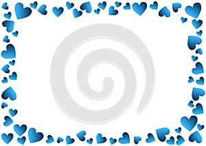 Valentines Day Blue Hearts Frame