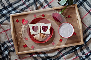 Valentines day breakfast in bed sweet romantic