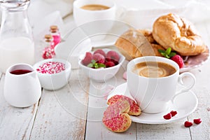 Valentines day breakfast with cooffee