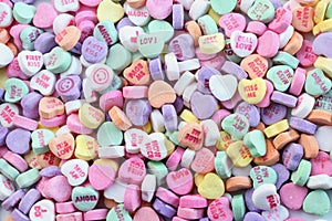 Valentines day candy hearts