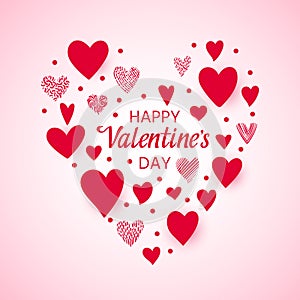 Valentines Day card banner poster love heart shape