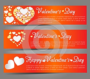Valentines day - card, banners, hearts