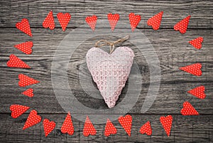 Valentines day card. Decorative vintage background with heart.