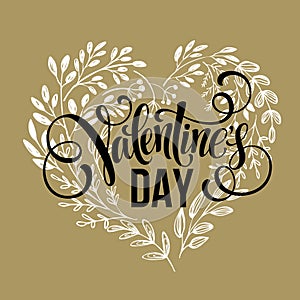 Valentines day card design Hand drawn text