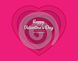 Valentines day card with heart. Vector illustration