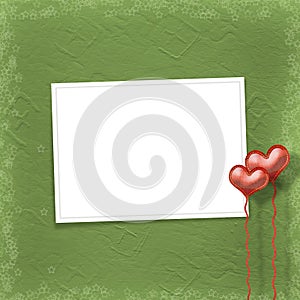 Valentines day card with hearts