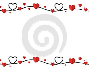 Valentines Day Card With Hearts Border