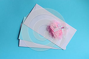 Valentines Day Card : pink heart - Stock Photos