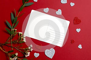 Valentines day composition. Love couple relationship concept