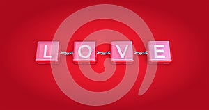 Valentines day concept with letters love photo